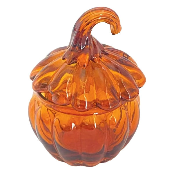Glass Pumpkin Candy Jar